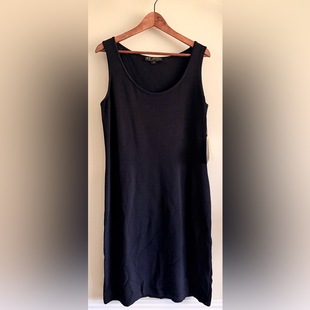 St. John‎ by Marie Gray Santana yarn Wool blend sleeveless black dress sz 12 NWT